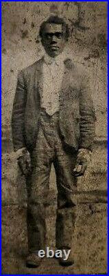 Original 1860s Tintype Photo of African American Man Civil War Golden Picture