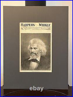 Original 1883 Harper's Weekly Newspaper Frederick Douglas Cover Engraving Matted