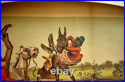 Original 1885 Currier & Ives Lithograph THE COON CLUB HUNT Taking a Header