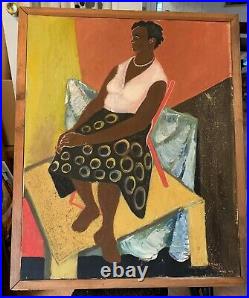 Original 1949 Signed Oil Painting Of A Black Woman Framed (ESTATE SALE ITEM)
