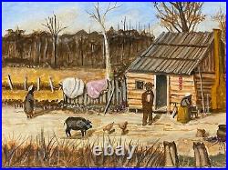 Original Art Painting, Early Farm Scene, Similar Style to William Aiken Walker