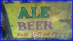 Original Atlantic Beer Black Americana Sign very rare advertisemen