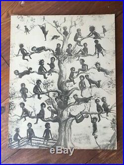 Original Black Americana 1909 Menoravilia Blackbirds Print Original withWood Frame