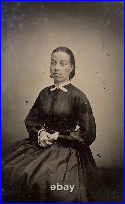 Original! CIVIL War Era Beautiful African American Woman Tintype Photo