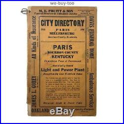 Original City Directory 1935, Paris, Kentucky, Segregation, Colored List