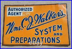 Original Madam C J Walker Products Embossed Metal Sign