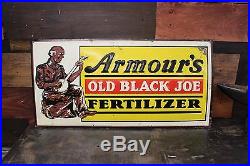 Original Old Black Joe Fertilizer Sign Black Americana RARE NO RESERVE