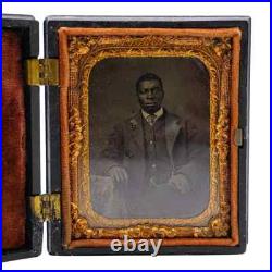 Original Tintype of an African American Man in Thermoplastic Case 1800s Antique