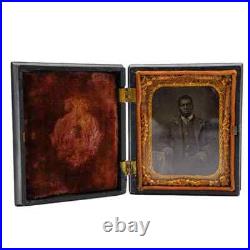 Original Tintype of an African American Man in Thermoplastic Case 1800s Antique