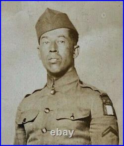 Original Ww1 Us Army African American First Army Soldier Photo Postcard Rppc