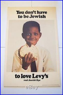 Original You Don't Have to Be Jewish Levy's Rye New York Subway Poster Mad Men