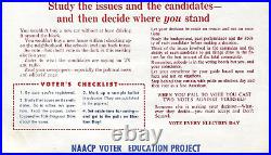 Original c1963 NAACP PosterVOTEAfrican American Civil Rights Voting Broadside