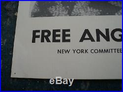 Original early 1970's Poster of ANGELA DAVIS Black Panthers Communist Party