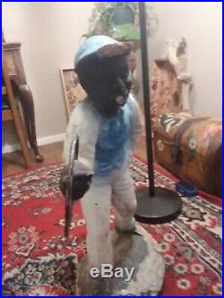 Oringinal cement Antique vintage Lawn Jockey Hiching Post. Rare, hard to find