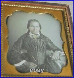 POWERFUL Daguerreotype Photograph Image Young Woman Work Hardened Hands CONTRAST