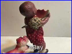 PRE WW 2 Japan CK Kuramochi Poor Pete Black Boy With Watermelon Wind Up Toy XLNT