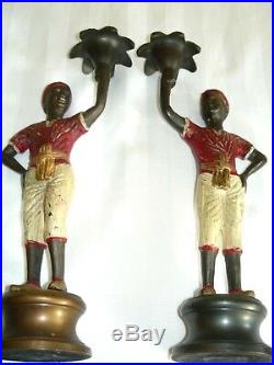 Pair Vintage Blackamoor, Nubian Candleholders