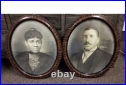 Pair of African American Black Americana Man&Woman Oval Framed Portraits Pair of African American Black Americana Man&Woman Oval Framed Portraits