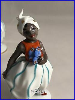 Pair of Wien Austria Porcelain Black Americana Figurines