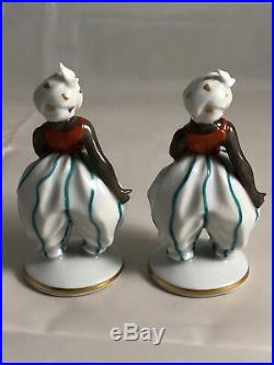 Pair of Wien Austria Porcelain Black Americana Figurines