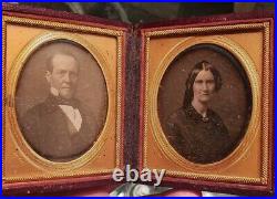 Pair of sixth plate McClees of Philadelphia daguerreotypes in nice repaired case