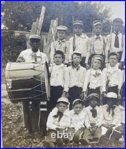 Patriotic African American Boys Group Photo Americana Costumes & Guns & Drums