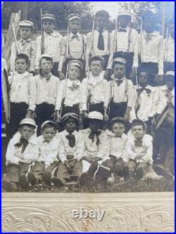Patriotic African American Boys Group Photo Americana Costumes & Guns & Drums