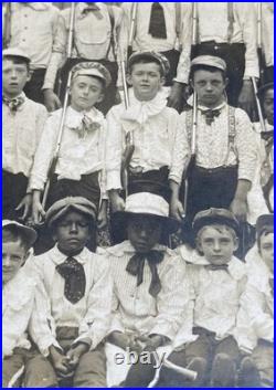 Patriotic African American Boys Group Photo Americana Costumes & Guns & Drums
