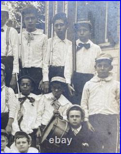 Patriotic African American Boys Group Photo Americana Costumes & Guns & Drums