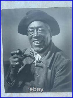 Pipe Smoking Vintage Early Large Photo African Smiling American