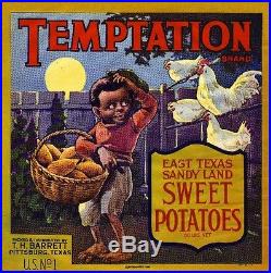 Pittsburg Texas Temptation Sweet Potato Yams Vegetable Crate Label Art Print