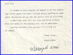 PittsburghAfrican American Hotel1951 Letter Indianapolis Clowns Baseball Mgr