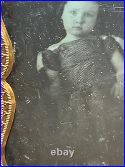 Post Mortem Daguerreotype Child Girl Mother of Pearl Memorial Case 1/9 Plate