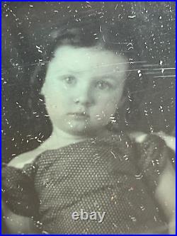 Post Mortem Daguerreotype Child Girl Mother of Pearl Memorial Case 1/9 Plate