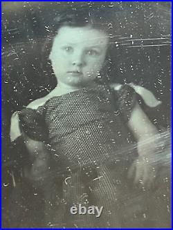 Post Mortem Daguerreotype Child Girl Mother of Pearl Memorial Case 1/9 Plate