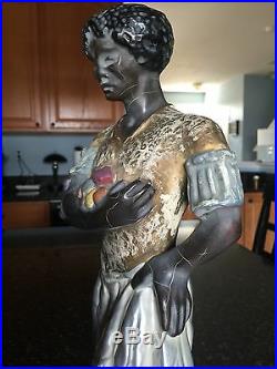 Pr Antique MCM glazed ceramic African Blackamoor Nubian 16 figures Americana