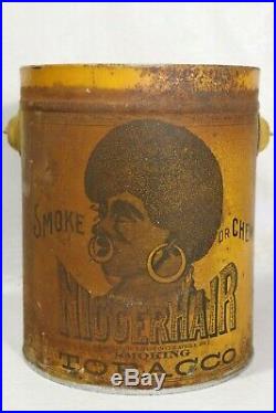 Pre-BIGGER Hair Tobacco Tin Black Americana B. LEIDERSDORF CO. Milwaukee, WI
