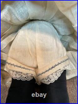 Primitive? Black americana stuffed ragdoll WithBlue & white checkered housedress