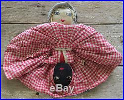Primitive Original Topsy Turvy Rag Doll Handmade Cloth Folk Art Plantation Toy