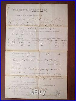 RARE 1850s Harriet Beecher Stowe Negro Slave Documents Bills of Sale Alabama NR