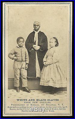 RARE 1863 BLACK WHITE SLAVE PHOTO CIVIL WAR ABOLITION PROPAGANDA SQUARE CORNERS