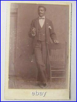 RARE 1880 Cabinet Photo With Cigar, African American Man, Greenwood, Mississippi