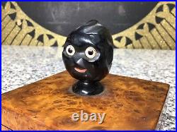 RARE 1920s Dunhill YZ Wood & Bakelite Black Man Pipe Smoking Tobacco Trinket Box