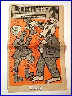 RARE 1969 THE BLACK PANTHER Party Newspaper Aug 23 Huey Newton Bobby Seale Emory