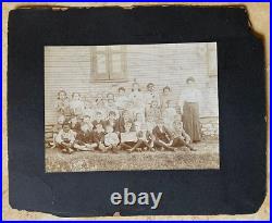 RARE! AFRICAN AMERICAN STUDENTS with BAREFOOT CLASSMATES 1 ROOM SCHOOL HOUSE 1906