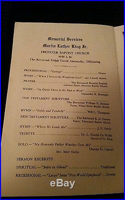 RARE, AUTHENTIC & ORIGINAL MARTIN LUTHER KING JR FUNERAL PROGRAM