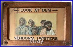 RARE African Am TOBACCO Ad Look At Dem Verdon Twisters Framed