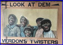 RARE African Am TOBACCO Ad Look At Dem Verdon Twisters Framed