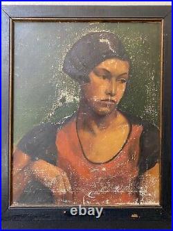 RARE Antique 1920s Black African American Harlem Renaissance Oil Painting