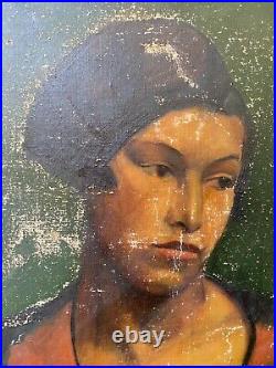 RARE Antique 1920s Black African American Harlem Renaissance Oil Painting